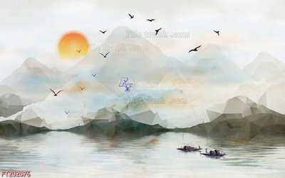 File in trần File in tranh tường 3D FT202076 (bản gốc) mây trời