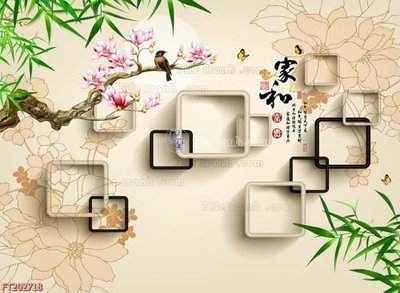 File gốc File in tranh tường 3D FT202718 (in lụa) tranh mã đáo