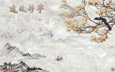 File gốc File in tranh tường 3D FT202728 (in lụa) tranh phong thủy