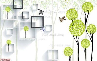 File gốc File in tranh tường 3D FT202809 (chuẩn màu) cho in offset