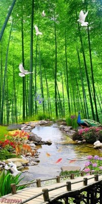 File in trần File in tranh tường 3D FT203014 (bản gốc) phong cảnh