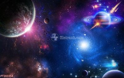 File in trần File in tranh tường 3D FT203354 (bản gốc 3D) sống động