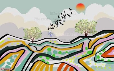 File in trần File in tranh tường 3D FT203663 (bản gốc) đại dương