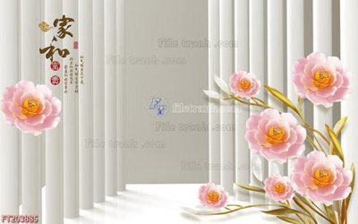 File in mica File in tranh tường 3D FT203885 (bản gốc) làm vách ngăn