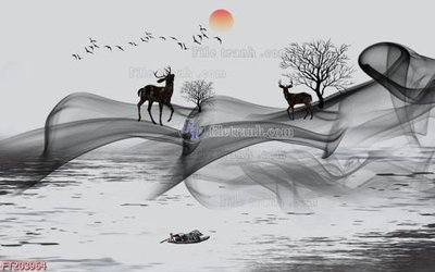 File gốc File in tranh tường 3D FT203964 (trang trí) phòng ngủ