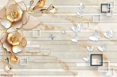 Download file gốc File in tranh tường 3D FT204116 (in lụa) tranh 3D