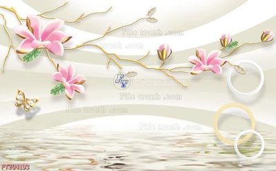 File in trần File in tranh tường 3D FT204193 (bản gốc) hoa văn