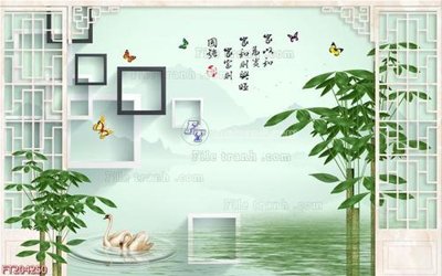 Tải file File in tranh tường 3D FT204250 (gốc) chủ đề hoa sen