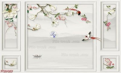 Tải file File in tranh tường 3D FT204267 (gốc) chủ đề hoa sen