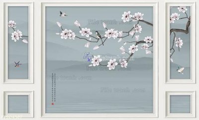 Tải file File in tranh tường 3D FT204367 (gốc) chủ đề hoa sen