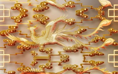 Download file gốc File in tranh tường 3D FT205113 (in lụa) hoa lá