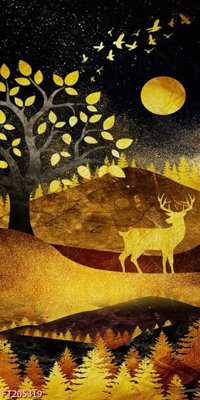 File in trần File in tranh tường 3D FT205319 (bản gốc) hoa văn