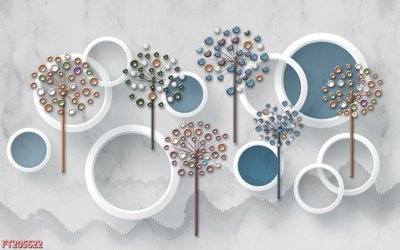 Download file gốc File in tranh tường 3D FT205622 (in lụa) hoa lá