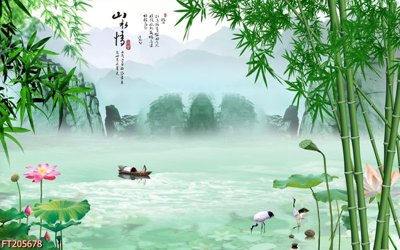 File in lụa File in tranh tường 3D FT205678 (tân cổ điển) File in tranh tường 3D FT205678