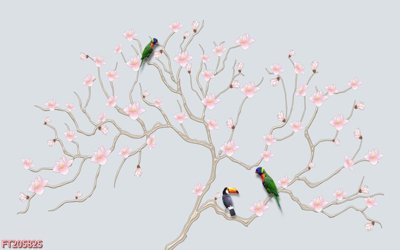 File in trần File in tranh tường 3D FT205825 (bản gốc) hoa văn