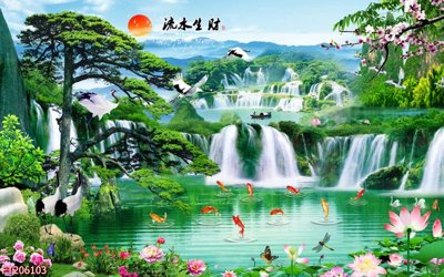 File gốc File in tranh tường 3D FT206103 (in lụa) họa tiết 3D