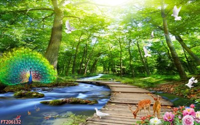 Tải file gốc File in tranh tường 3D FT206132 dùng cho in ấn