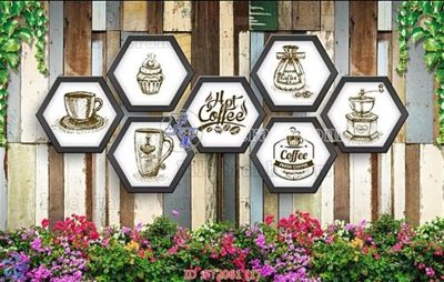 File gốc File psd tường quán cà phê FT2061 (in 3D) cho trang trí