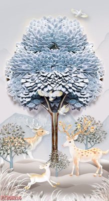 Download file gốc File in tranh tường 3D FT206216 (in lụa) hoa lá