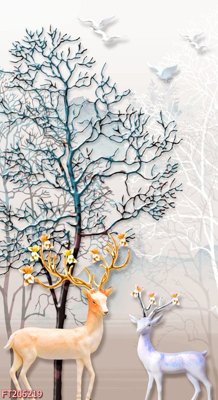 File PSD File in tranh tường 3D FT206219 (gốc) nhiều lớp (multi-layer)