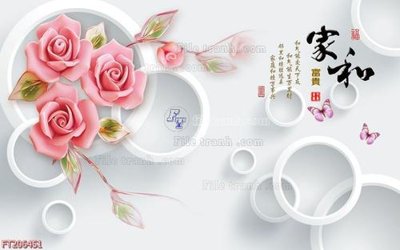 File gốc File in tranh tường 3D FT206451 (in tráng gương) sang trọng