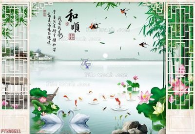 File in lụa File in tranh tường 3D FT206511 (phong cảnh) File in tranh tường 3D FT206511