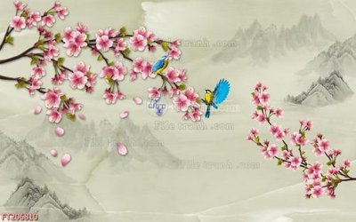 Ảnh gốc File in tranh tường 3D FT206810 (nét căng) in mica