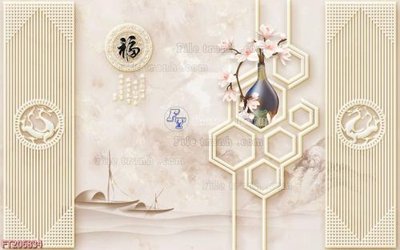 File gốc File in tranh tường 3D FT206834 (cho in ấn) độc quyền