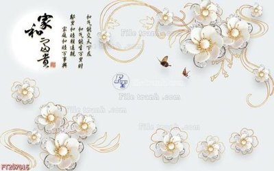 File tranh File in tranh tường 3D FT207016 (gốc) chủ đề tĩnh vật