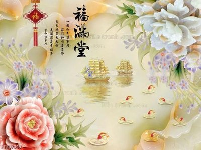 File gốc File in tranh tường 3D FT207049 (in lụa) hoa văn cổ điển