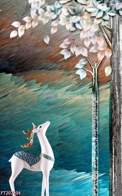 File tranh File in tranh tường 3D FT207204 (gốc) in trên kính