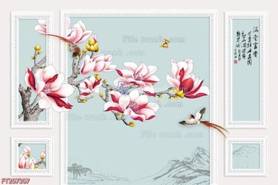 File in trần File in tranh tường 3D FT207307 (bản gốc) mây trời