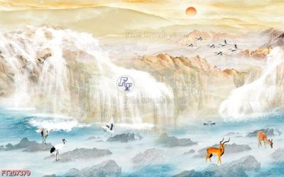 File tranh File in tranh tường 3D FT207379 (gốc) in trên kính