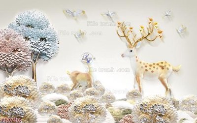 File gốc File in tranh tường 3D FT207416 (bản quyền) cho in ấn