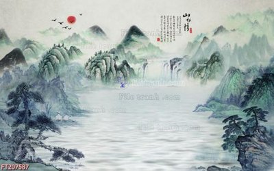 File in trần File in tranh tường 3D FT207587 (file gốc) phong thủy