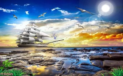 Download file gốc File in tranh tường 3D FT207625 (in lụa) tranh 3D