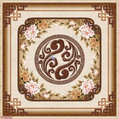 File in trần File in tranh tường 3D FT207681 (file gốc) hoa văn 3D