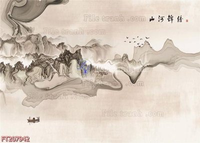 File gốc File in tranh tường 3D FT207942 (in lụa) họa tiết 3D