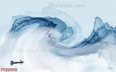 File in trần File in tranh tường 3D FT207948 (bản gốc) mây trời