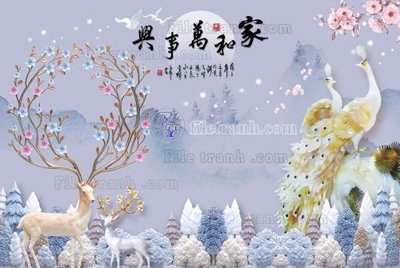 File in trần File in tranh tường 3D FT208010 (bản gốc) 5D