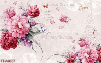 File tranh File in tranh tường 3D FT208037 (gốc) chủ đề thiên nhiên