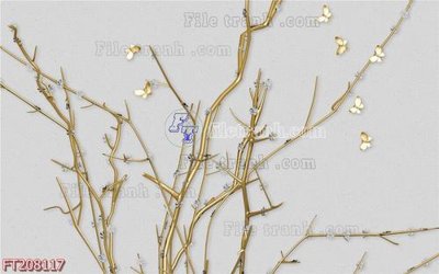 File tranh File in tranh tường 3D FT208117 (gốc) chủ đề tĩnh vật