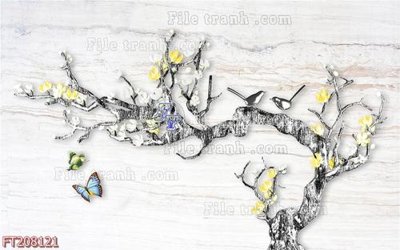 Ảnh mô tả file gốc in mica File in tranh tường 3D FT208121