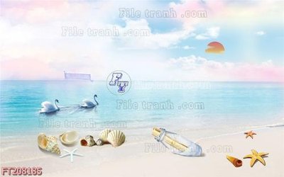 File PSD File in tranh tường 3D FT208185 (gốc) cho in quảng cáo