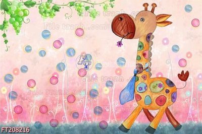 File in trần File in tranh tường 3D FT208216 (bản gốc 3D) sống động