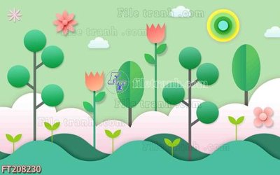 File gốc File in tranh tường 3D FT208230 (in lụa) chi tiết cao