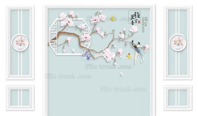 File tranh File in tranh tường 3D FT208406 (gốc) in trên kính