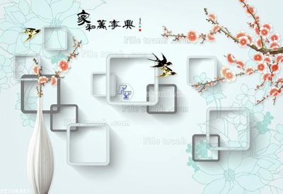 File PSD File in tranh tường 3D FT208487 (gốc) tách lớp chi tiết