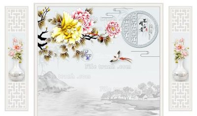 File tranh File in tranh tường 3D FT208537 (gốc) in trên kính