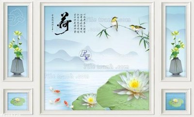 Ảnh gốc File in tranh tường 3D FT208729 (nét căng) in mica